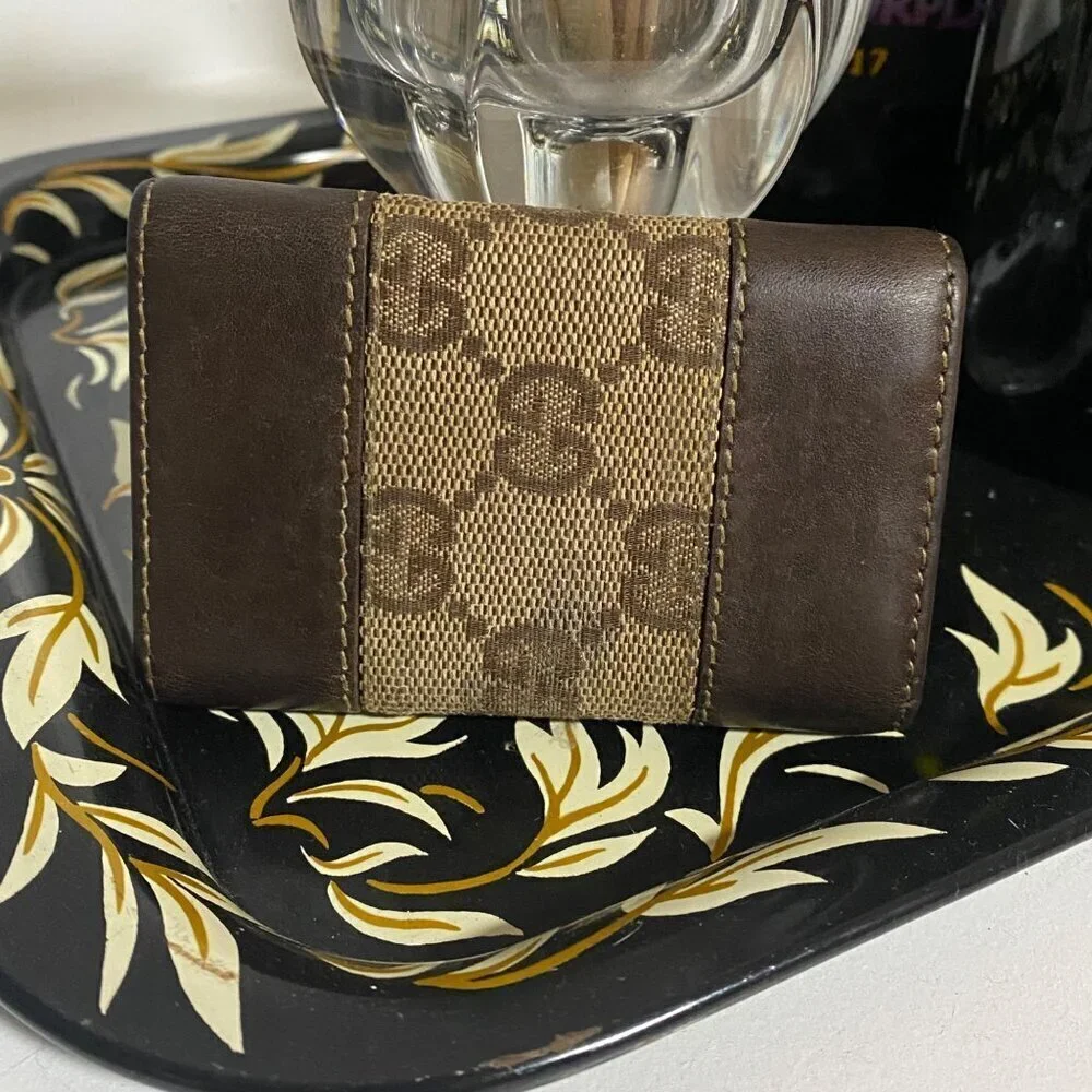 Gucci GG Monogram Leather Key Case Trifold